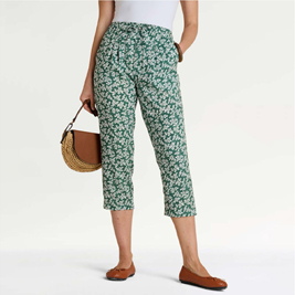 Viscose Crop Print Trouser - LT242